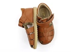 Pom Pom sandal camel med velcro